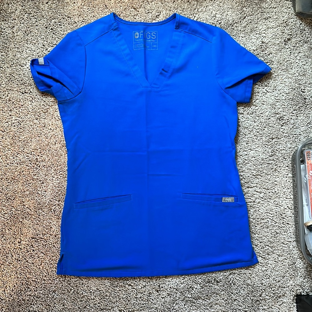 Figs Scrub Top- 2 Pocket. Royal Blue